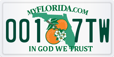 FL license plate 0017TW