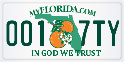 FL license plate 0017TY