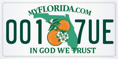 FL license plate 0017UE