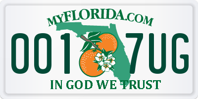 FL license plate 0017UG