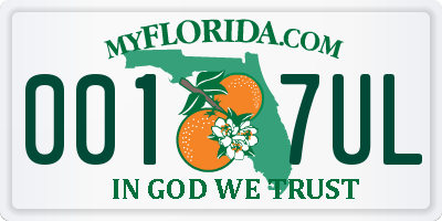 FL license plate 0017UL