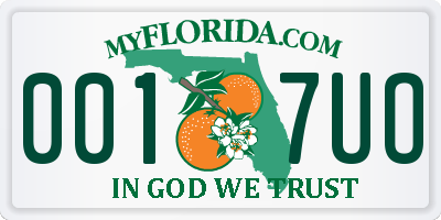 FL license plate 0017UO