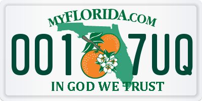 FL license plate 0017UQ