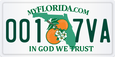 FL license plate 0017VA