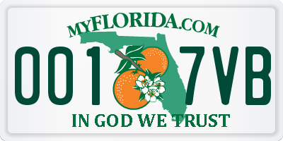 FL license plate 0017VB
