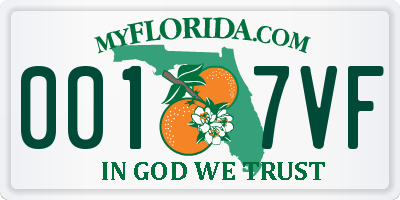 FL license plate 0017VF
