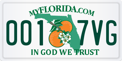 FL license plate 0017VG