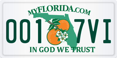 FL license plate 0017VI