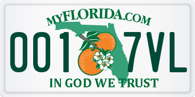 FL license plate 0017VL