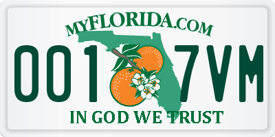 FL license plate 0017VM