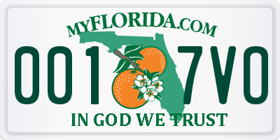 FL license plate 0017VO