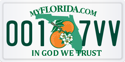 FL license plate 0017VV