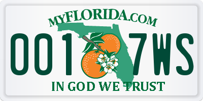 FL license plate 0017WS