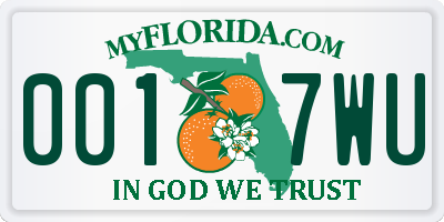 FL license plate 0017WU