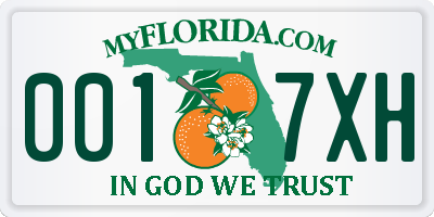 FL license plate 0017XH