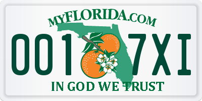 FL license plate 0017XI