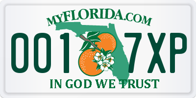 FL license plate 0017XP