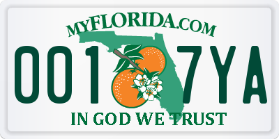 FL license plate 0017YA
