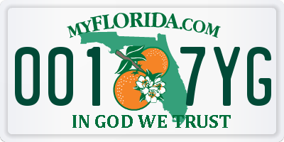 FL license plate 0017YG