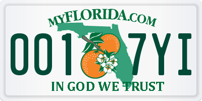 FL license plate 0017YI