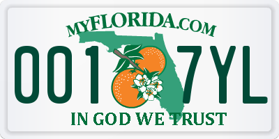 FL license plate 0017YL