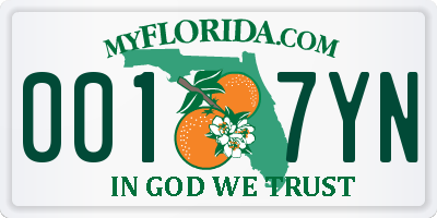 FL license plate 0017YN
