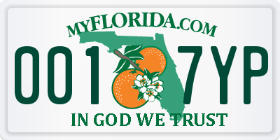 FL license plate 0017YP