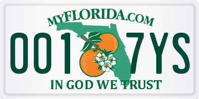 FL license plate 0017YS