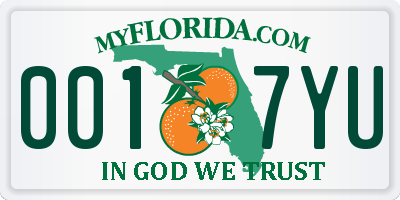 FL license plate 0017YU