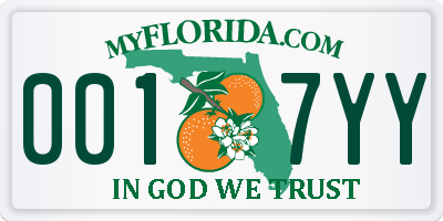 FL license plate 0017YY