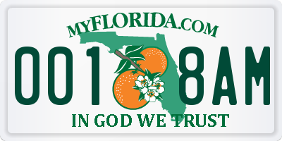 FL license plate 0018AM