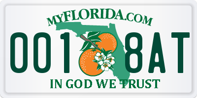 FL license plate 0018AT