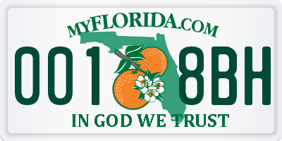 FL license plate 0018BH