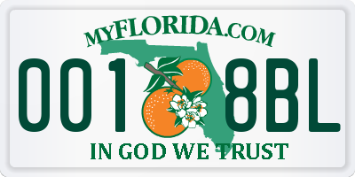 FL license plate 0018BL