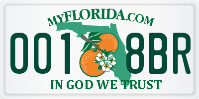 FL license plate 0018BR