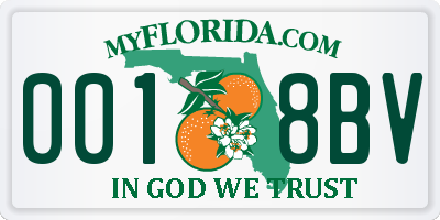 FL license plate 0018BV