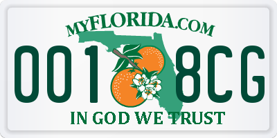 FL license plate 0018CG
