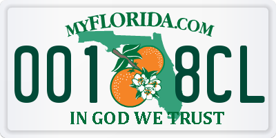 FL license plate 0018CL