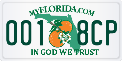 FL license plate 0018CP