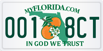 FL license plate 0018CT