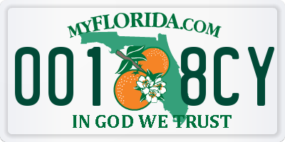FL license plate 0018CY