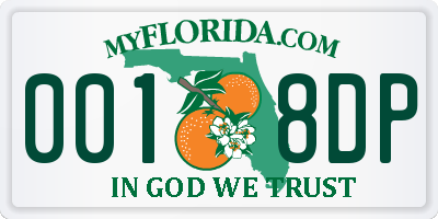 FL license plate 0018DP