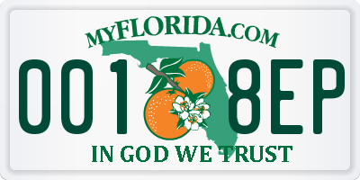 FL license plate 0018EP