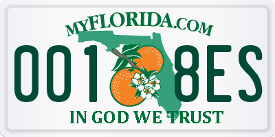 FL license plate 0018ES