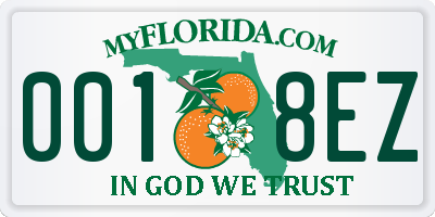 FL license plate 0018EZ