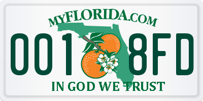 FL license plate 0018FD