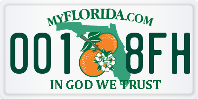 FL license plate 0018FH