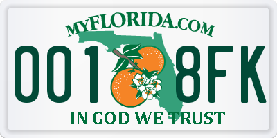 FL license plate 0018FK