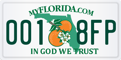 FL license plate 0018FP