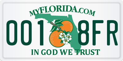 FL license plate 0018FR